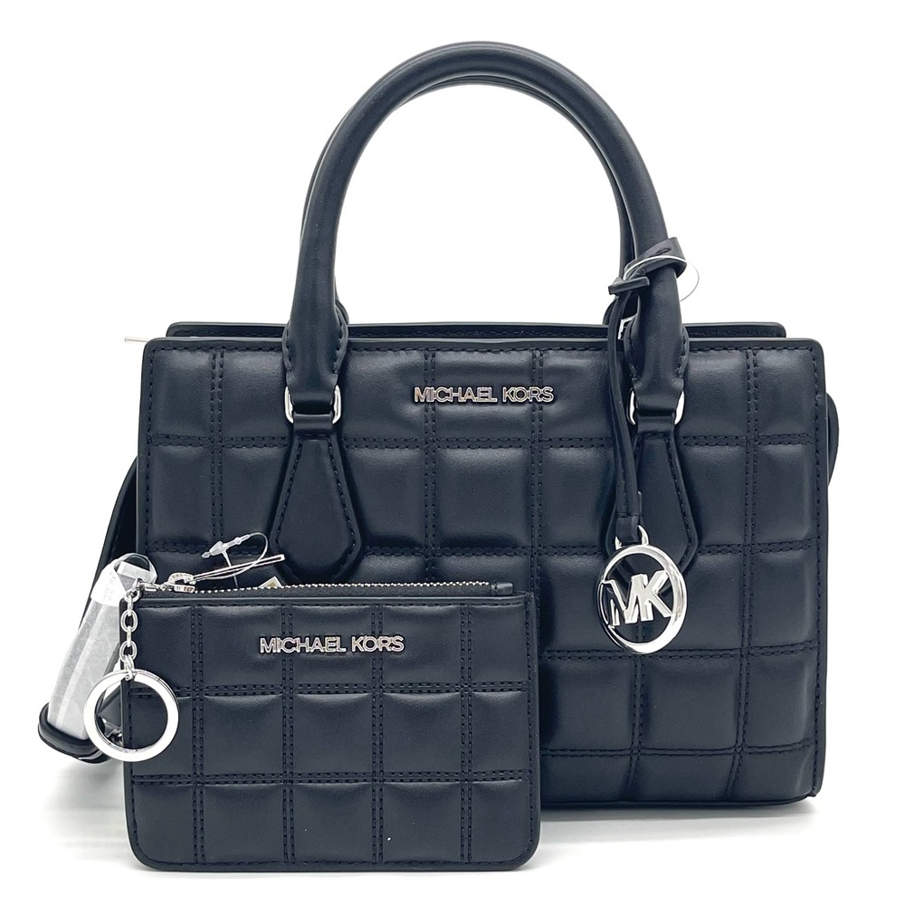 Michael Kors Black Quilted Sheila Satchel Crossbody Bag